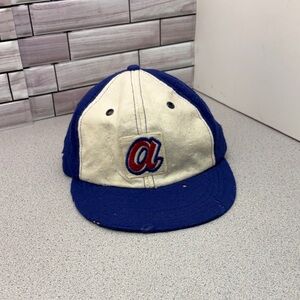 Vintage Wool Fitted Atlanta Braves way way throw back hat this hat read